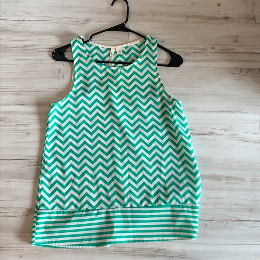 Ivory and green tank